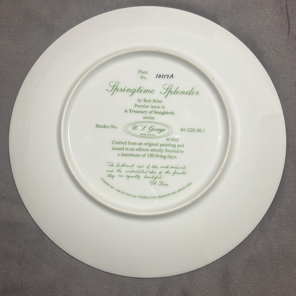 Cardinal SPRINGTIME SPLENDOR  Decor Vintage Plate by Rob Stine. - Picture 3 of 3